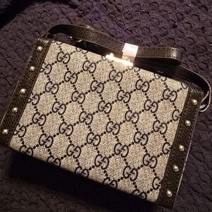 Guci Black and Cream Women's Bag